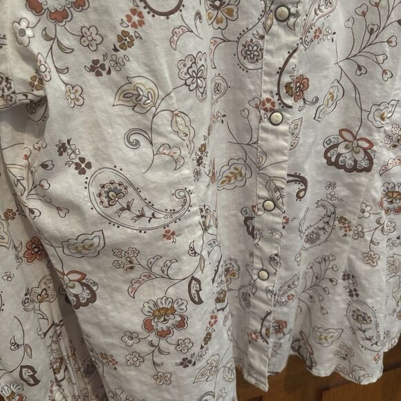 Panhandle Slim Womens XL White Paisley Western Rodeo Ranchwear Cowgirl Fit Shirt - Picture 6 of 16